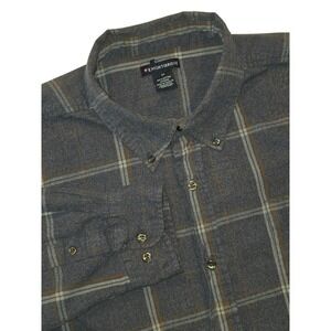 Knightsbridge Plaid Flannel Button Down Shirt Mens XL Lightweight Casual